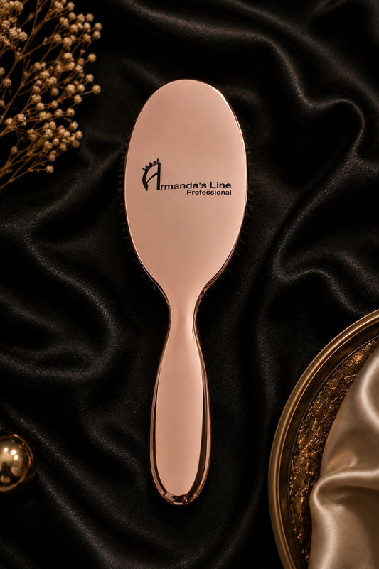 Ovale Haarbürste in Rosègold